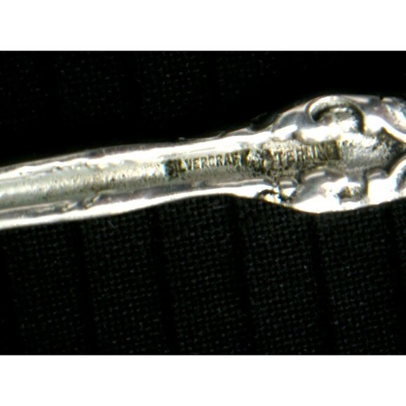 Antique Silvercraft Sterling Silver 9" Pierced Serving Spoon Lilly Pattern - Picture 4 of 9